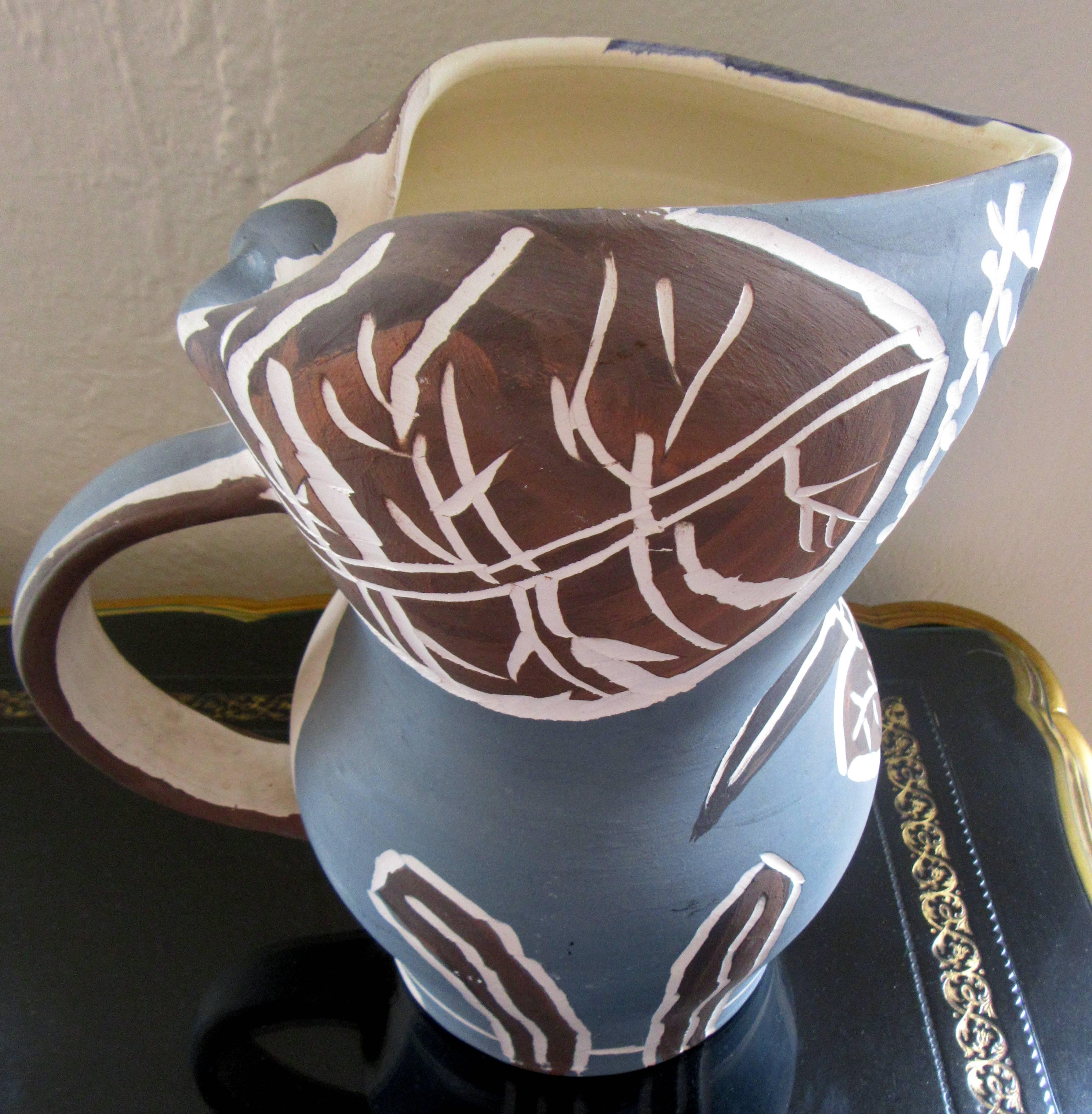 Pablo Picasso Madoura Collection Earthenware Pitcher In Excellent Condition In Mt Kisco, NY
