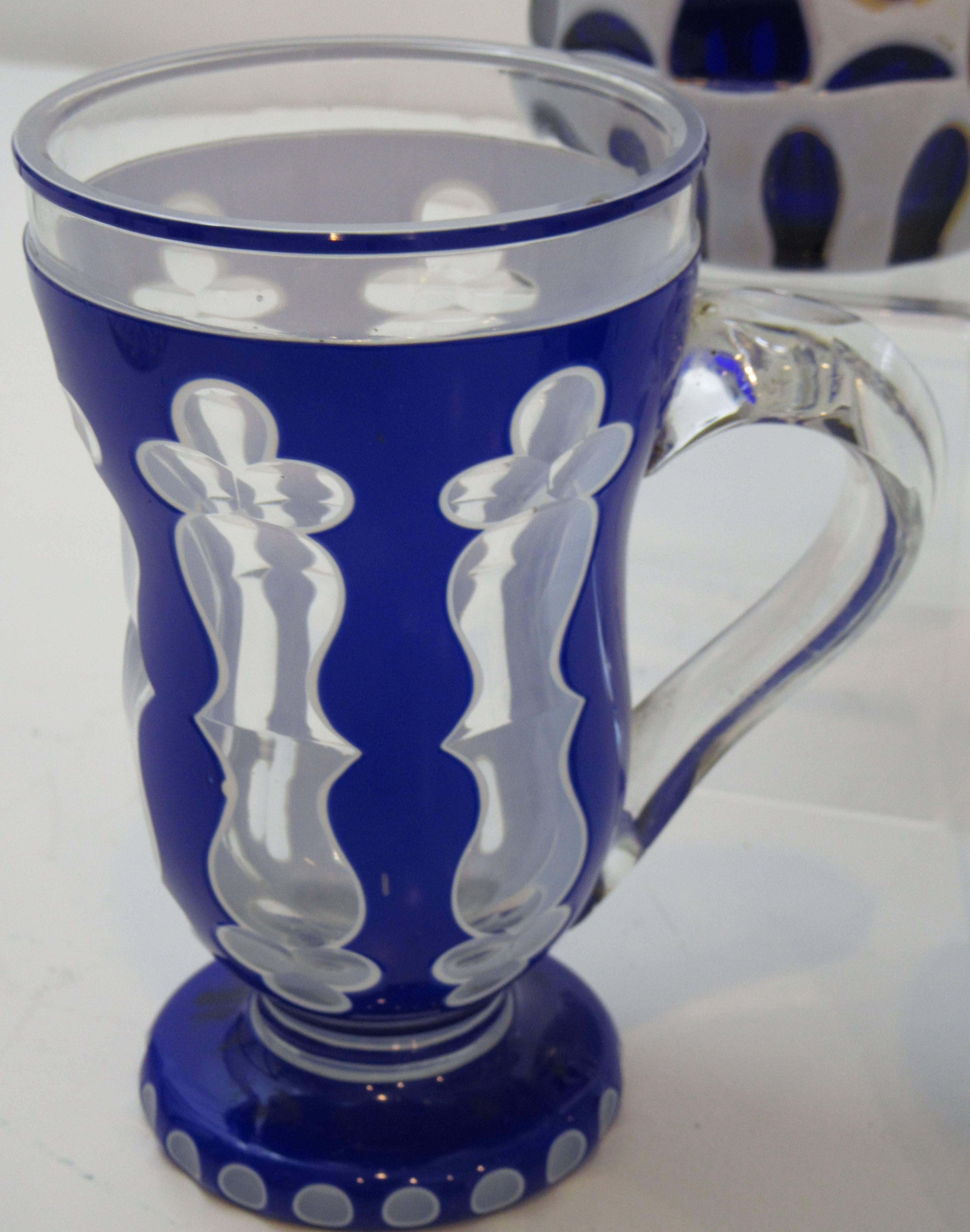 Collection of Bohemian Cobalt Cut Out Glassware 1