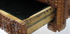 Lovely Footed Heart Themed Tramp Art Box
