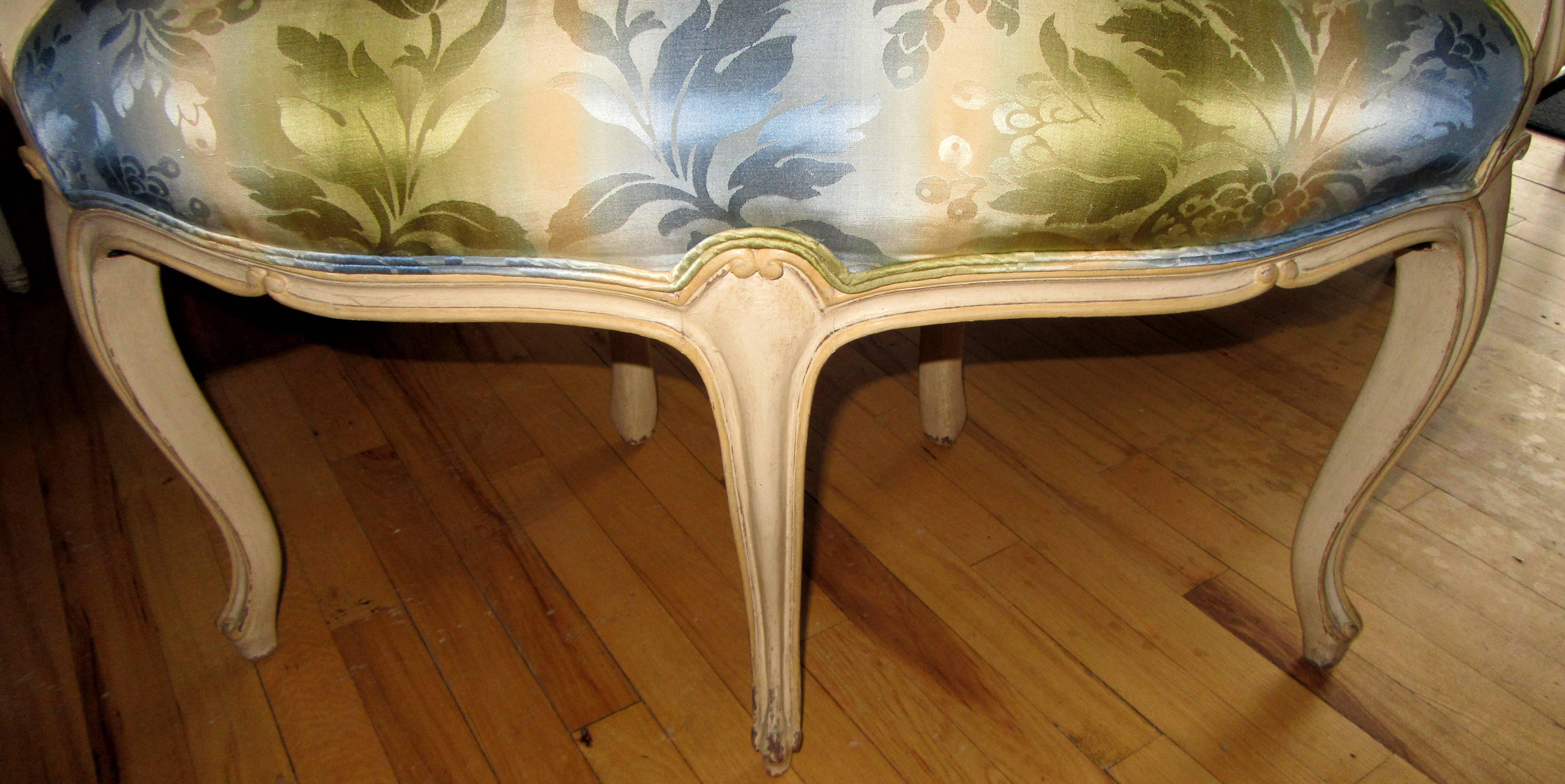 Painted Pair of Louis XV Style Corner Chairs