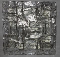 "Ice" Glass and Chrome Square Flush Mount Ceiling Light