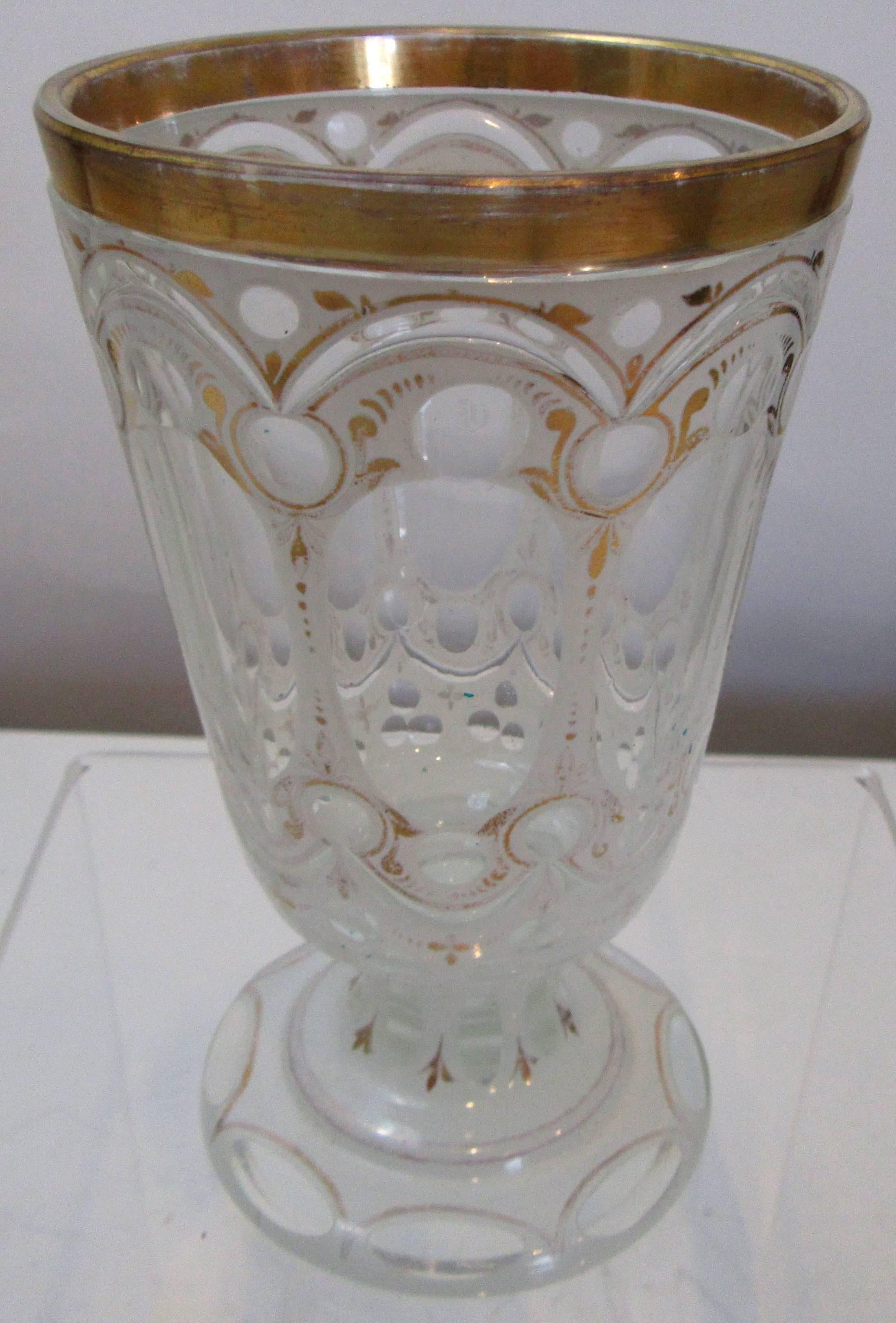 Czech Collection of Bohemian White Cut-Out Glassware For Sale