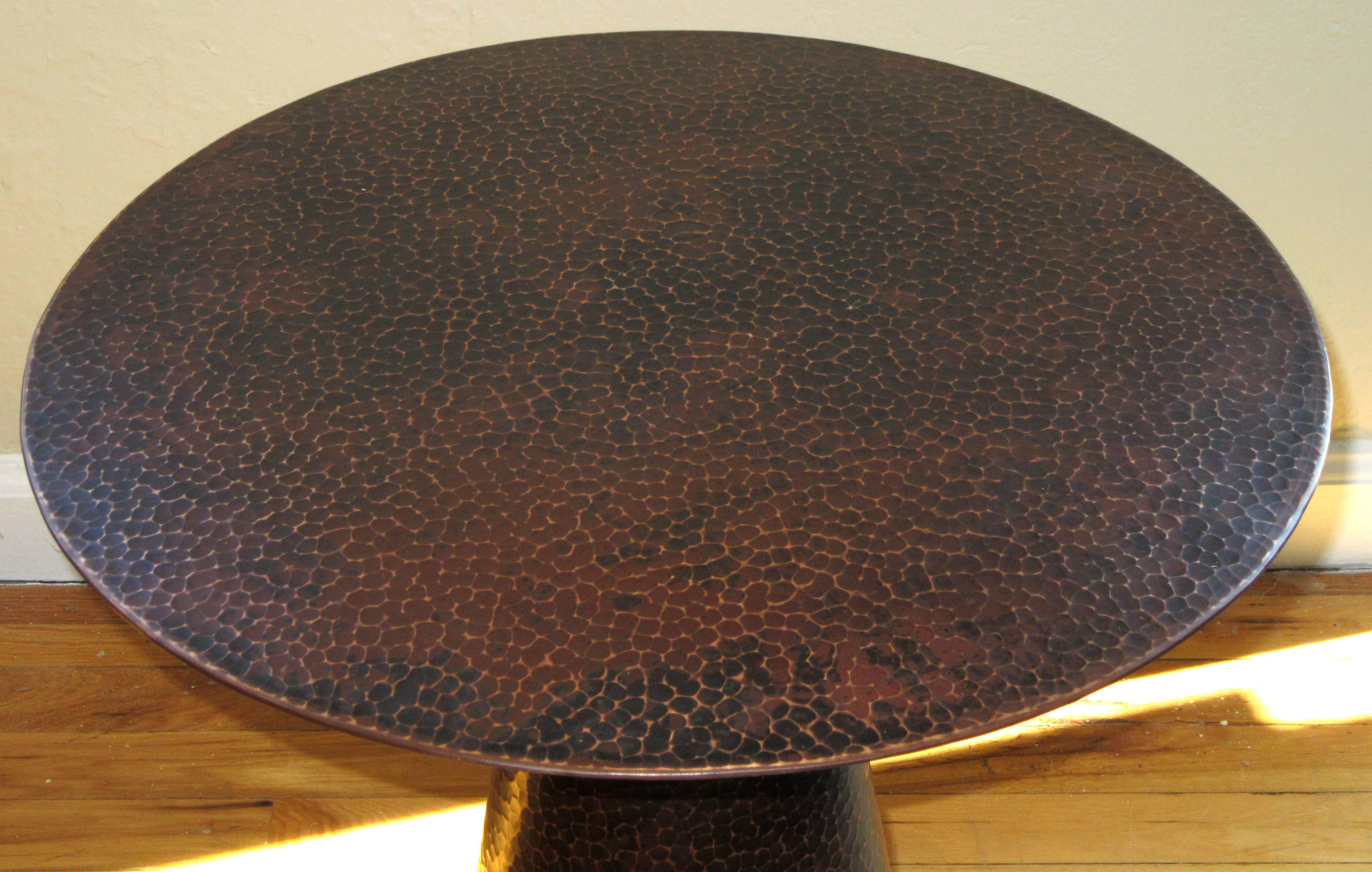 Organic Modern Hand-Hammered Copper Artisan Crafted Side Table