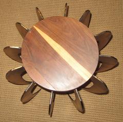 Artisan Crafted Gilt Metal and Wood "Spider" Side Table