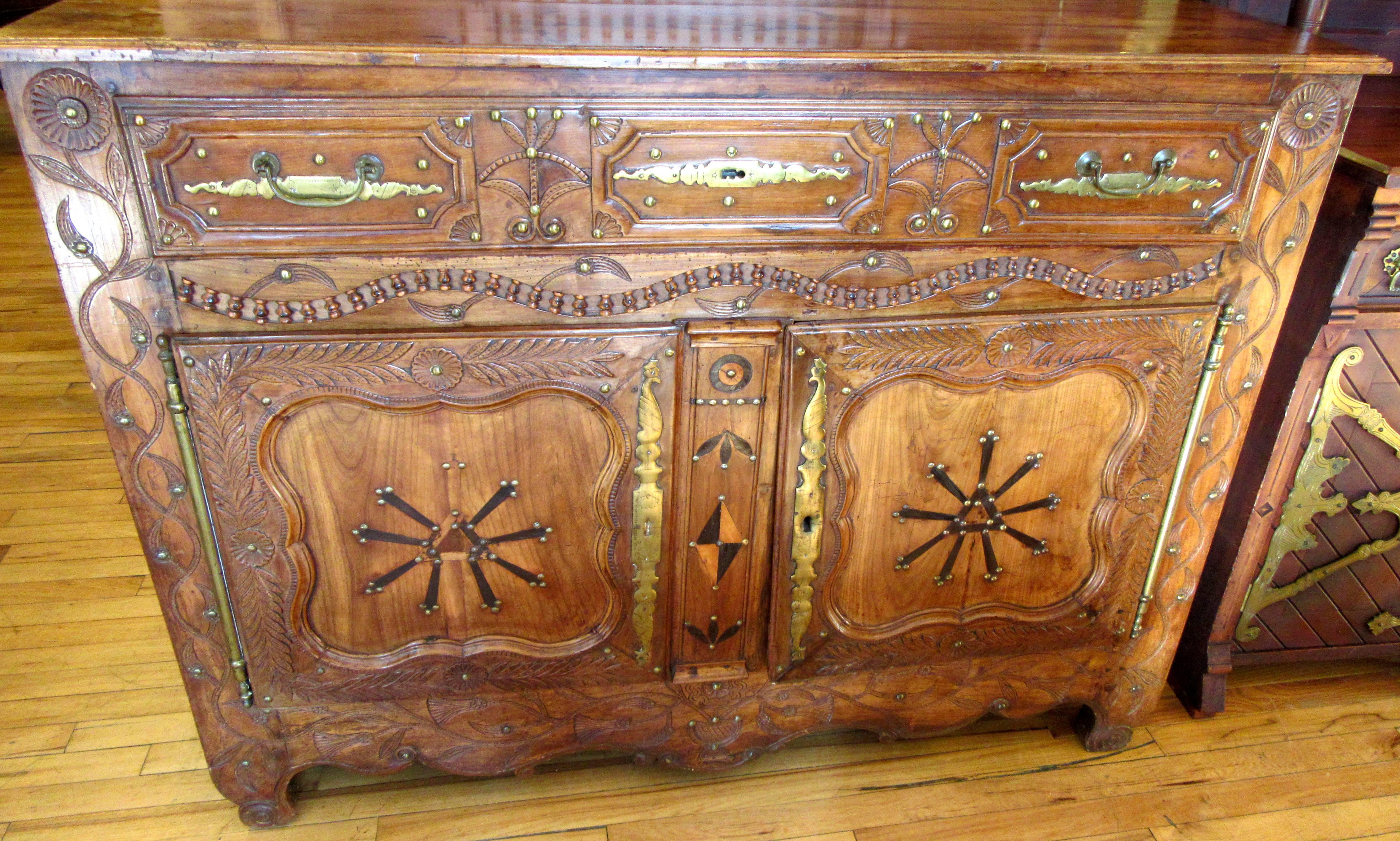French Provincial 18th Century Chestnut Vaisselier from the Brittany Region of France