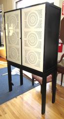 Limited Edition Artisan Crafted "Origami" Glass and Iron Bar Cabinet