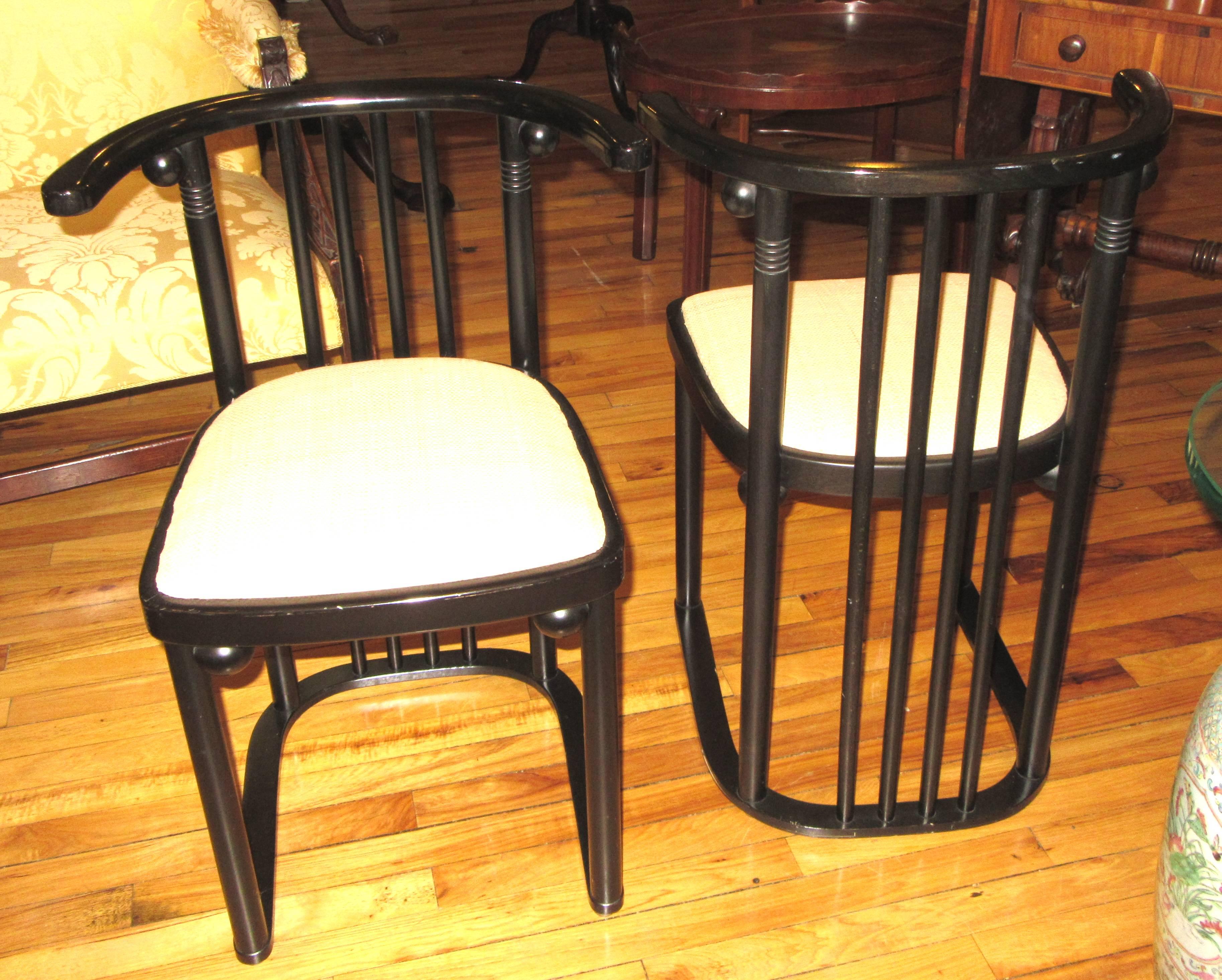 This pair of bentwood chairs was produced by Wittman of Austria following the original design.
Austrian Art Nouveau 