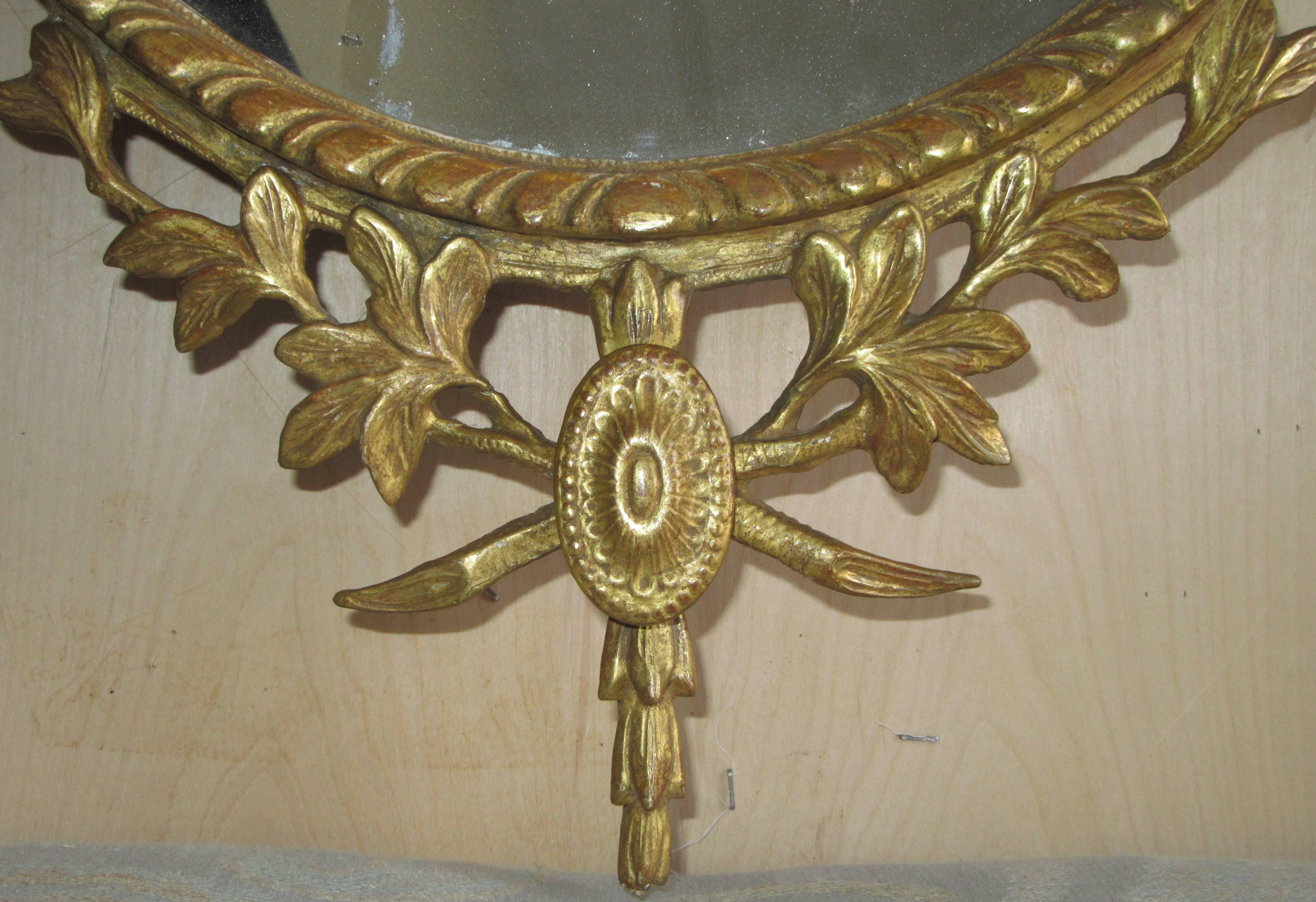 Neoclassical 19th Century English Giltwood Wall Mirror For Sale