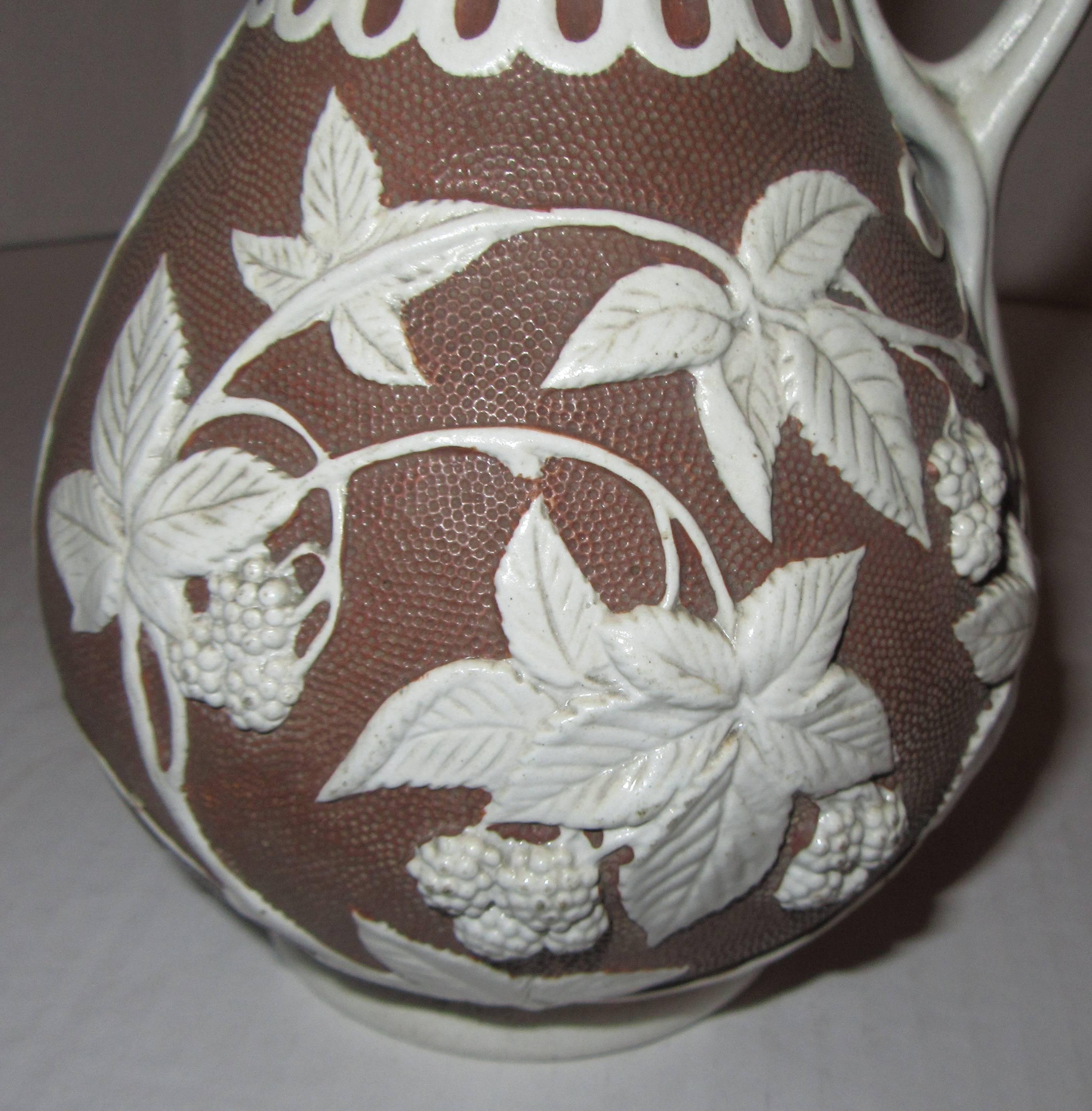 19th Century English Parian Ware Pitcher In Excellent Condition In Mt Kisco, NY