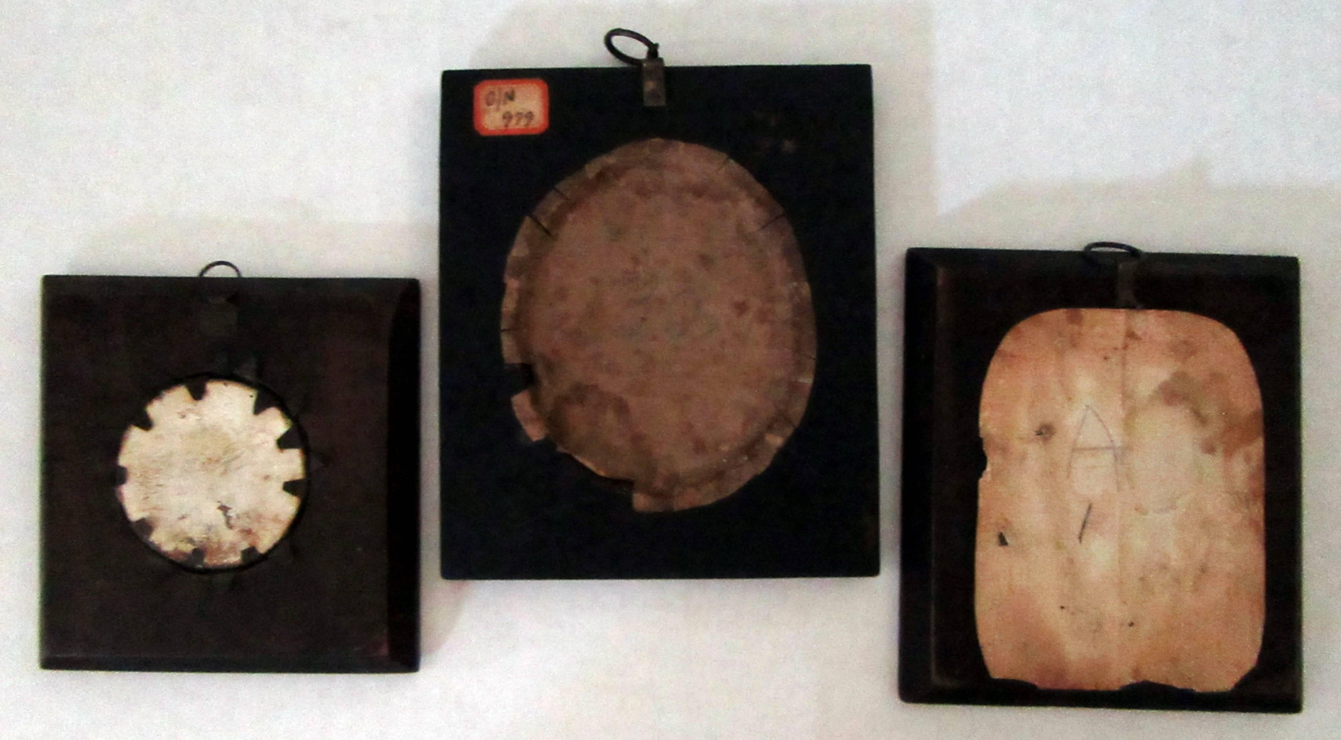 Three nicely framed miniature portraits from the early 19th century.