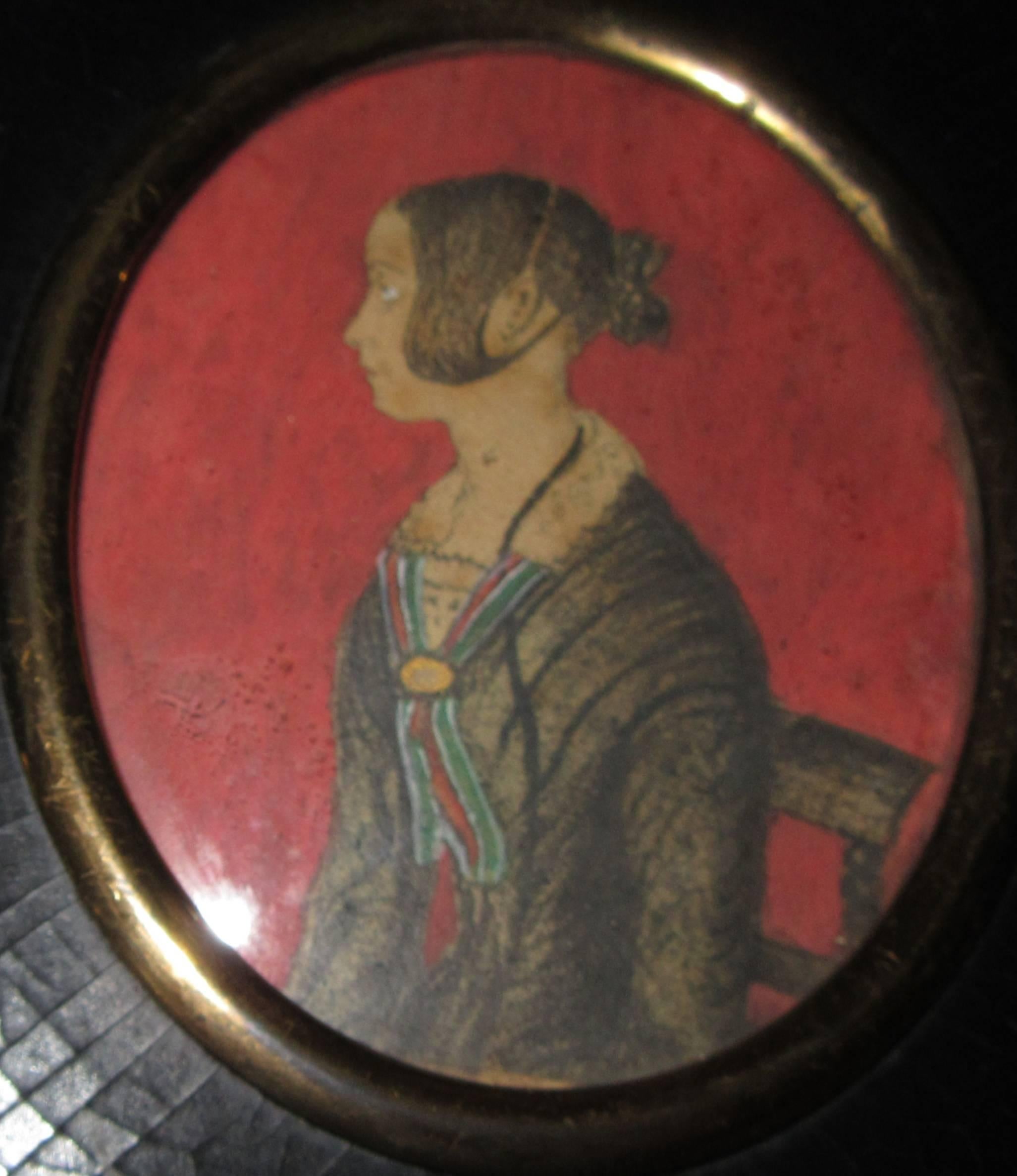English Group of Three Regency Period Miniature Portraits of Ladies