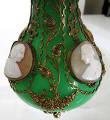 Jade Opaline Glass Palais Royal Cameo Perfume Bottle