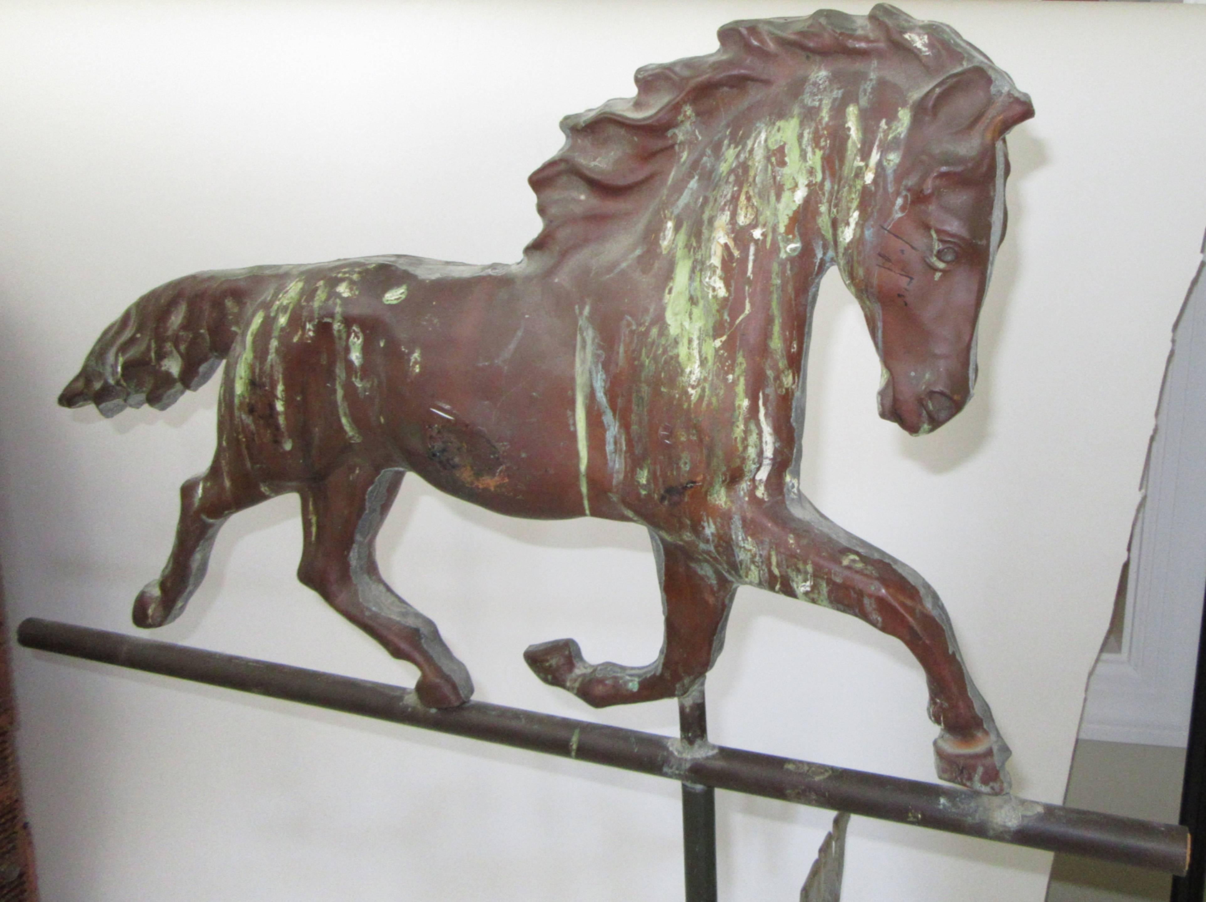 A full bodied copper weathervane with moving directional. No base is included.