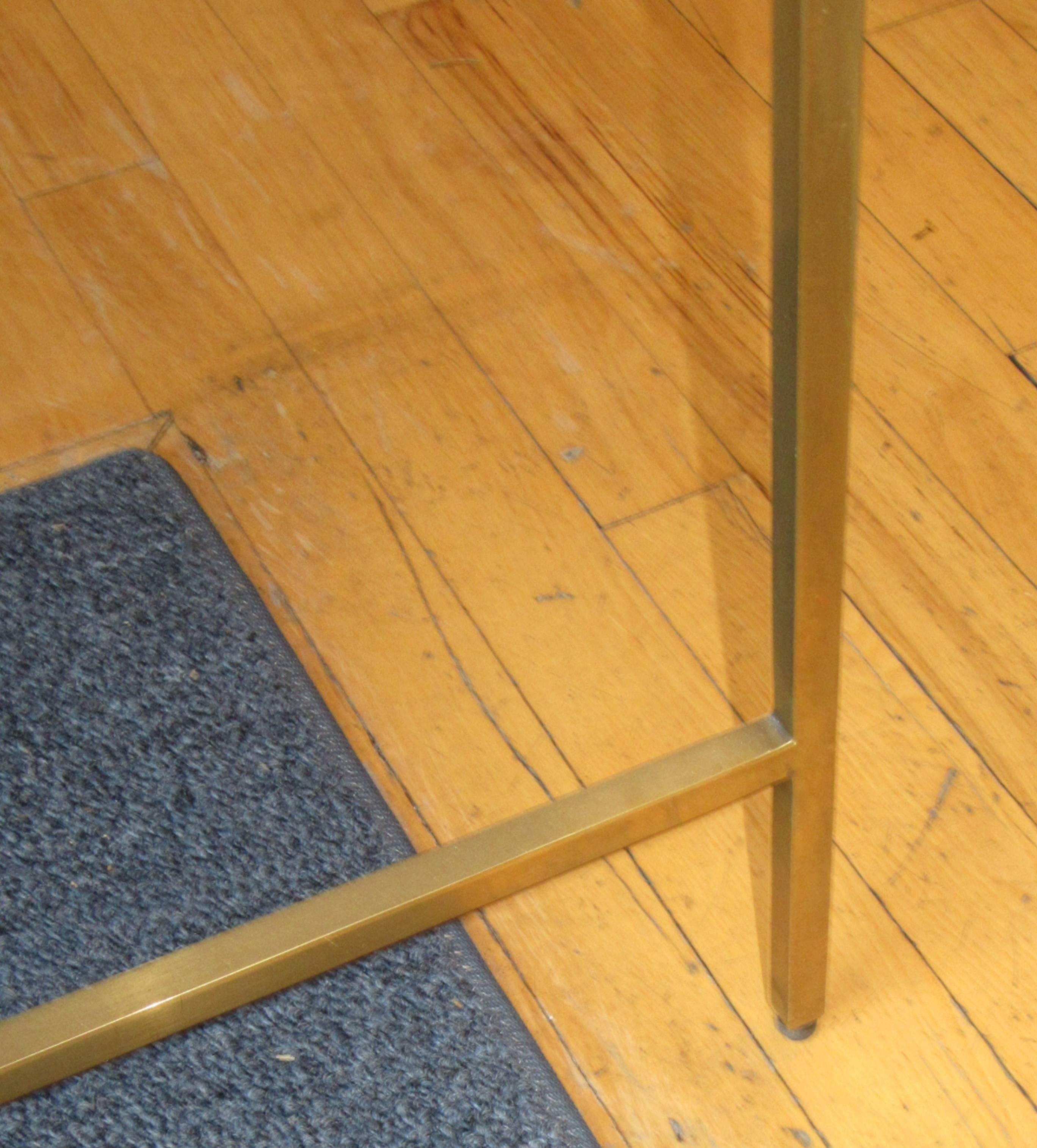 Mid-Century Modern Paul McCobb Style Brass and Travertine Cocktail Table