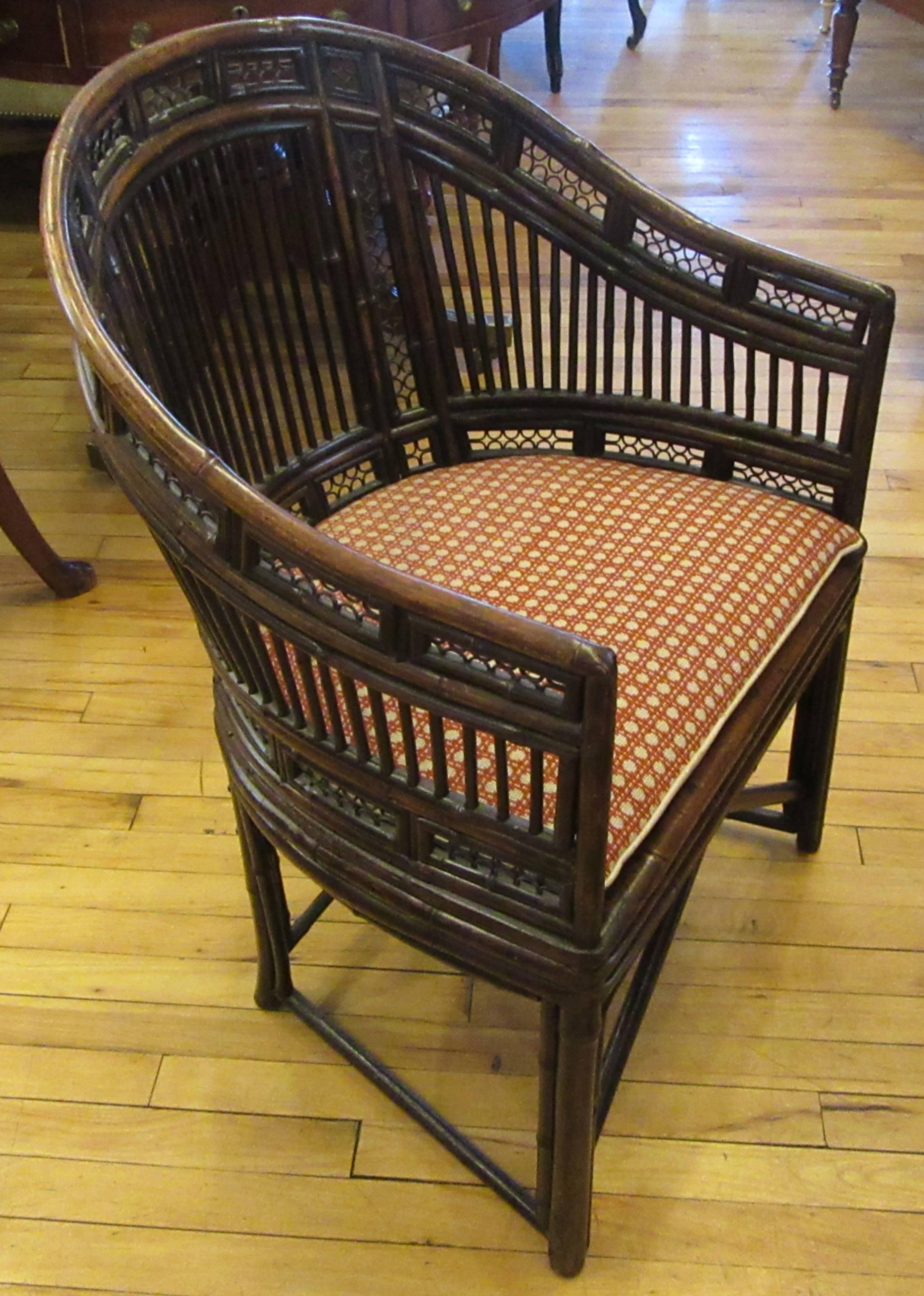 A single armchair of bamboo in the Brighton Pavillion style.