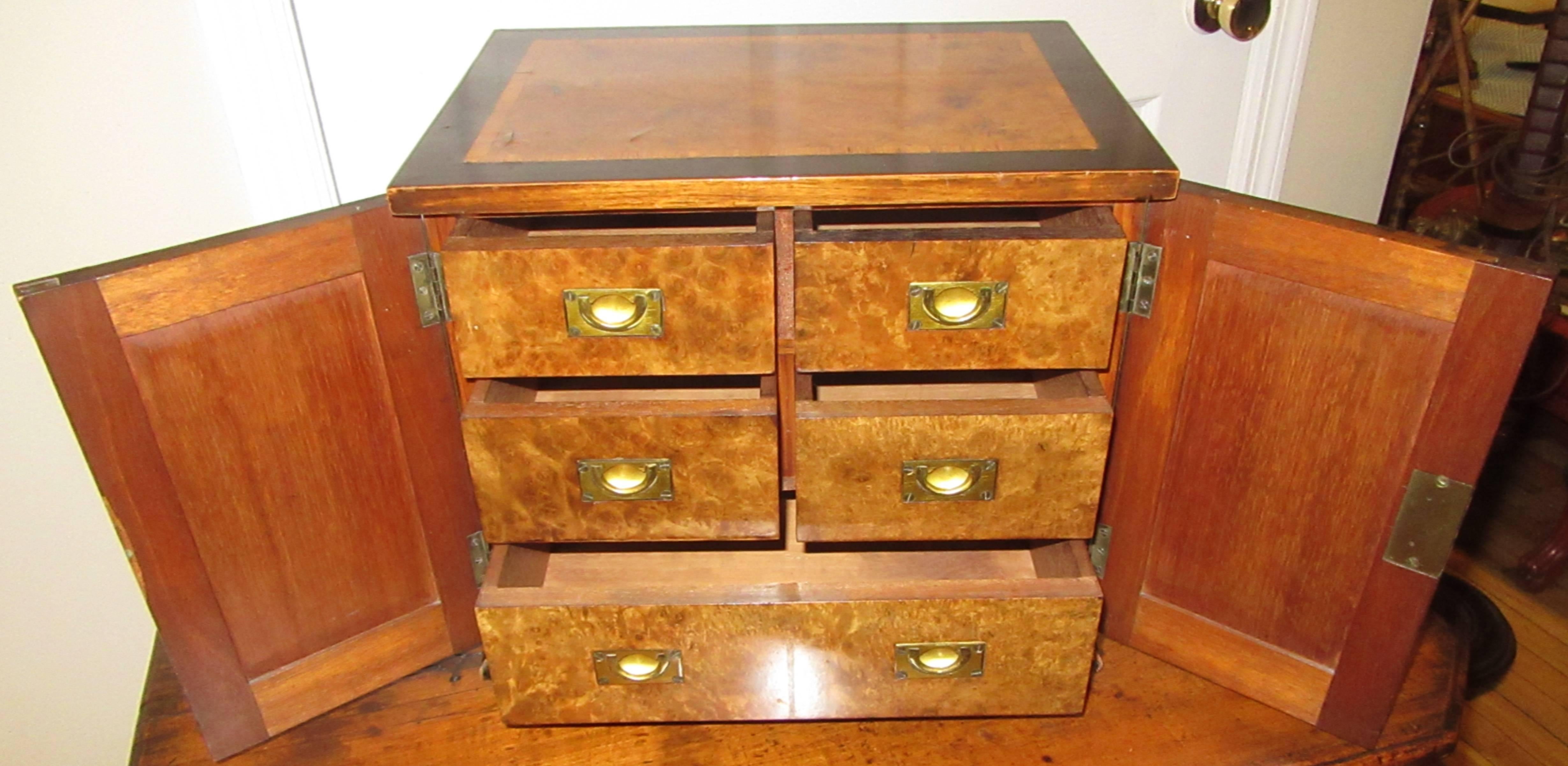 Baltic Karelian Birchwood Collectors Chest In Good Condition For Sale In Mt Kisco, NY
