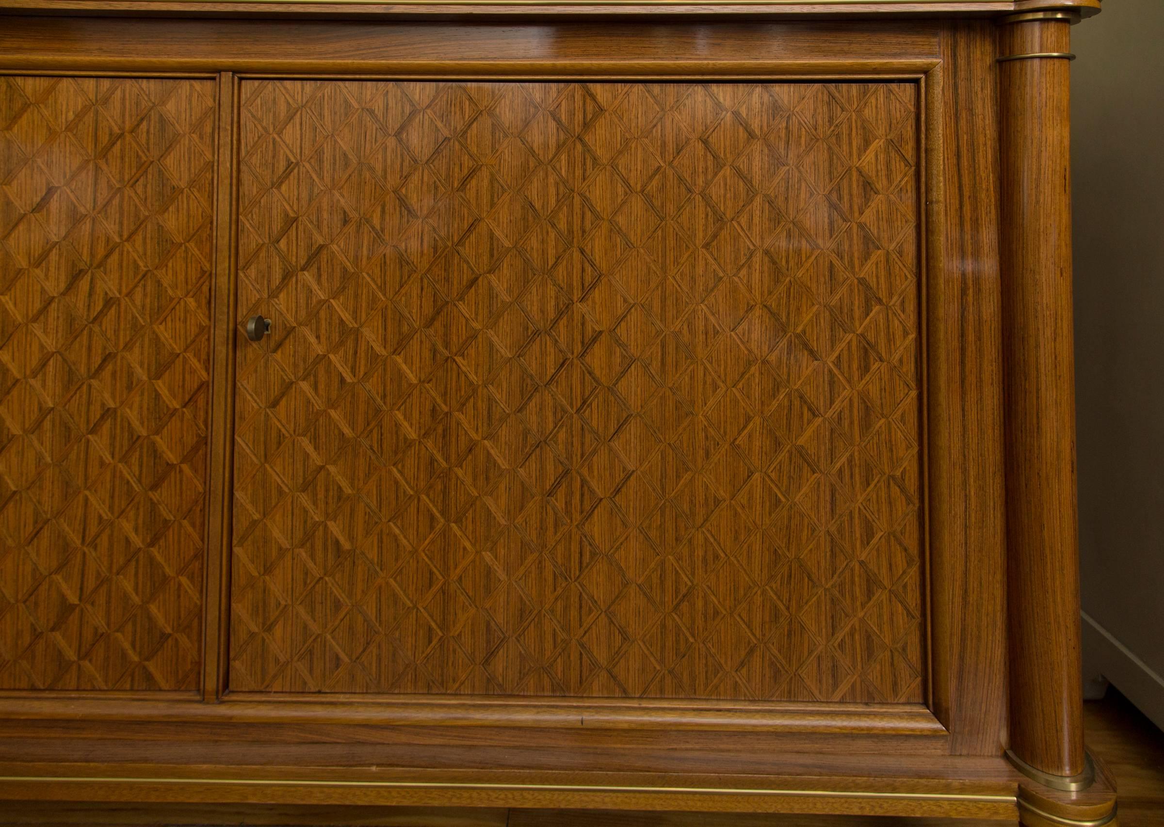 French Jules Leleu Palisander Parquetry Credenza