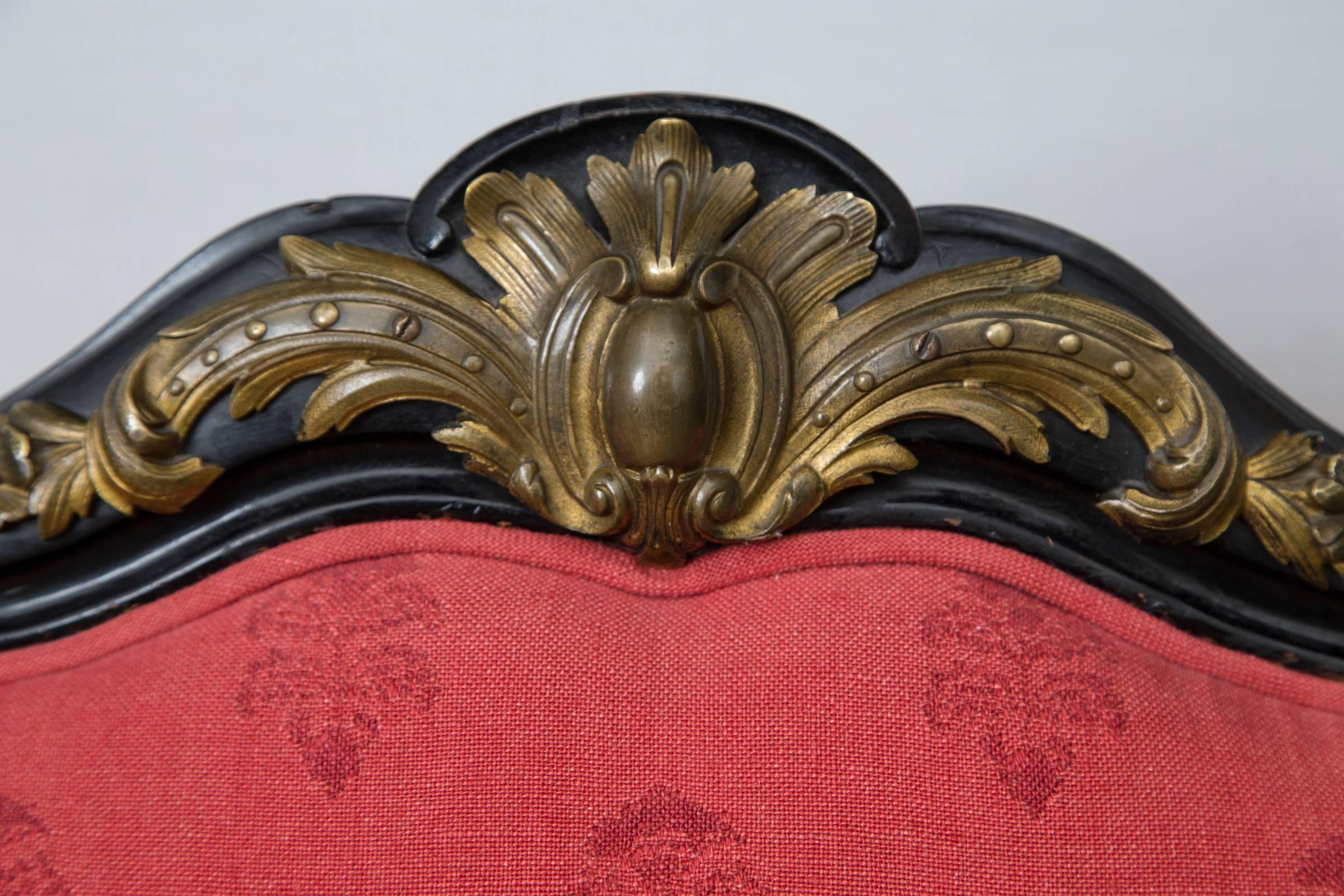 Napoleon III Style Gilt Bronze-Mounted Side Chair In Good Condition In Mt Kisco, NY
