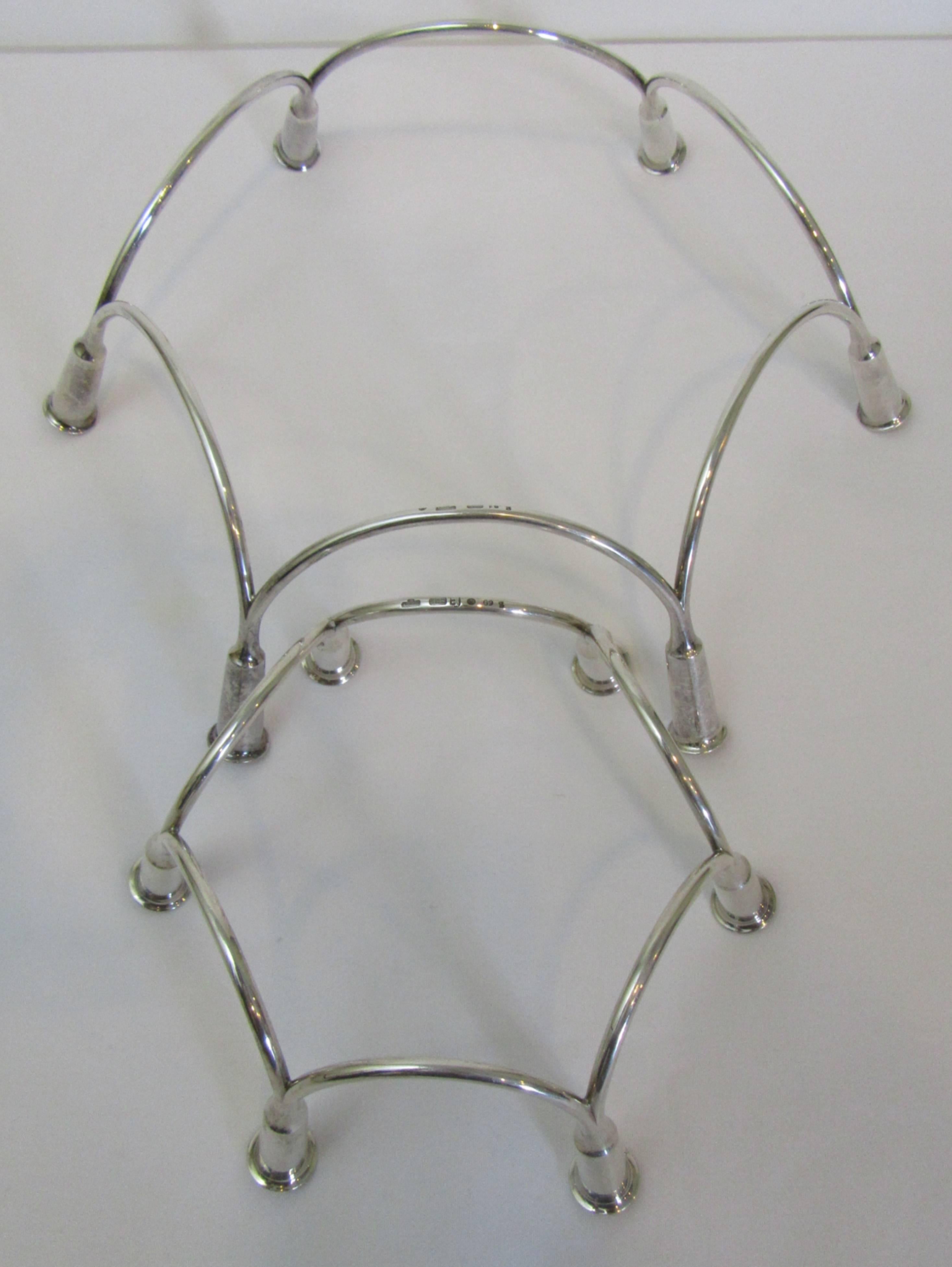 Scandinavian Modern Danish Modern Sterling Silver Candlesticks by Eigel Jensen for A. Michelsen