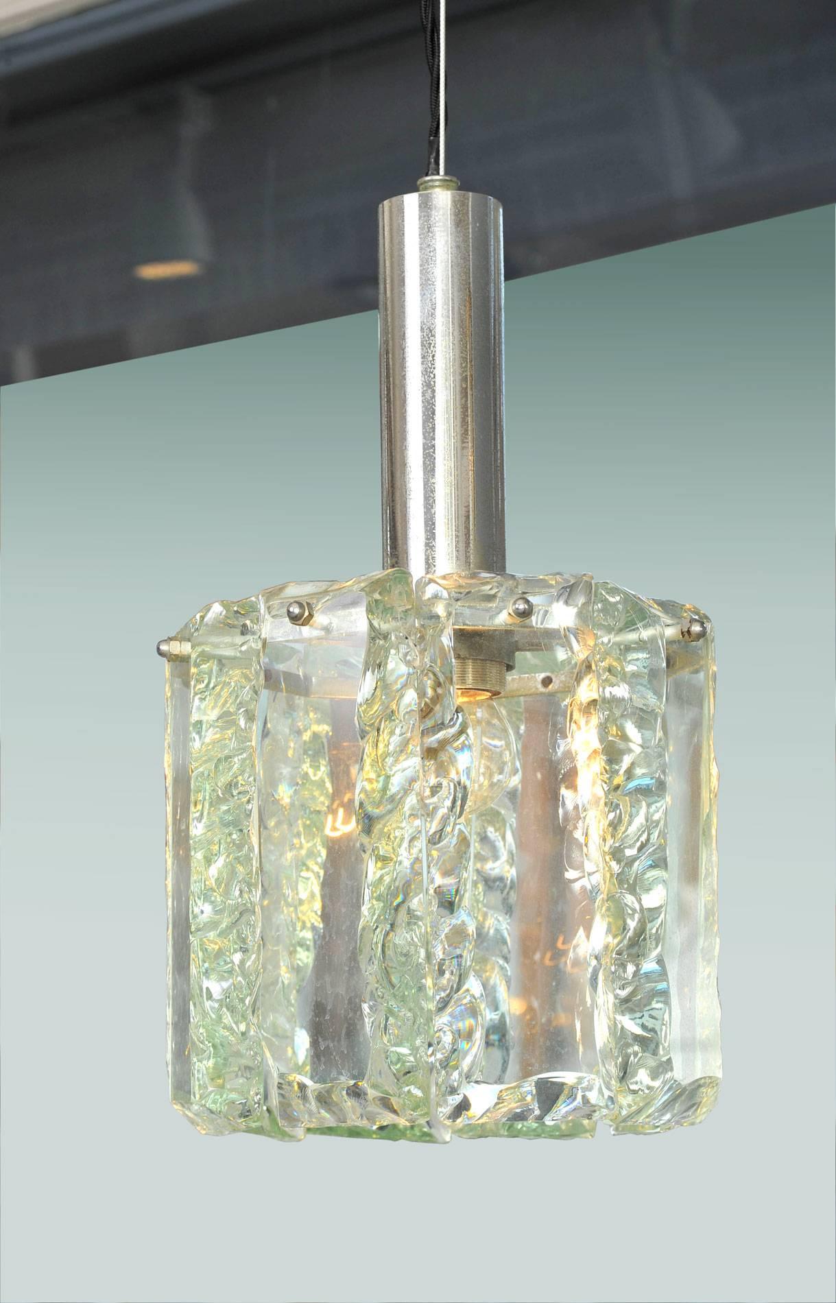 Mid-Century Modern Pair of 1970s Italian Glass Pendants