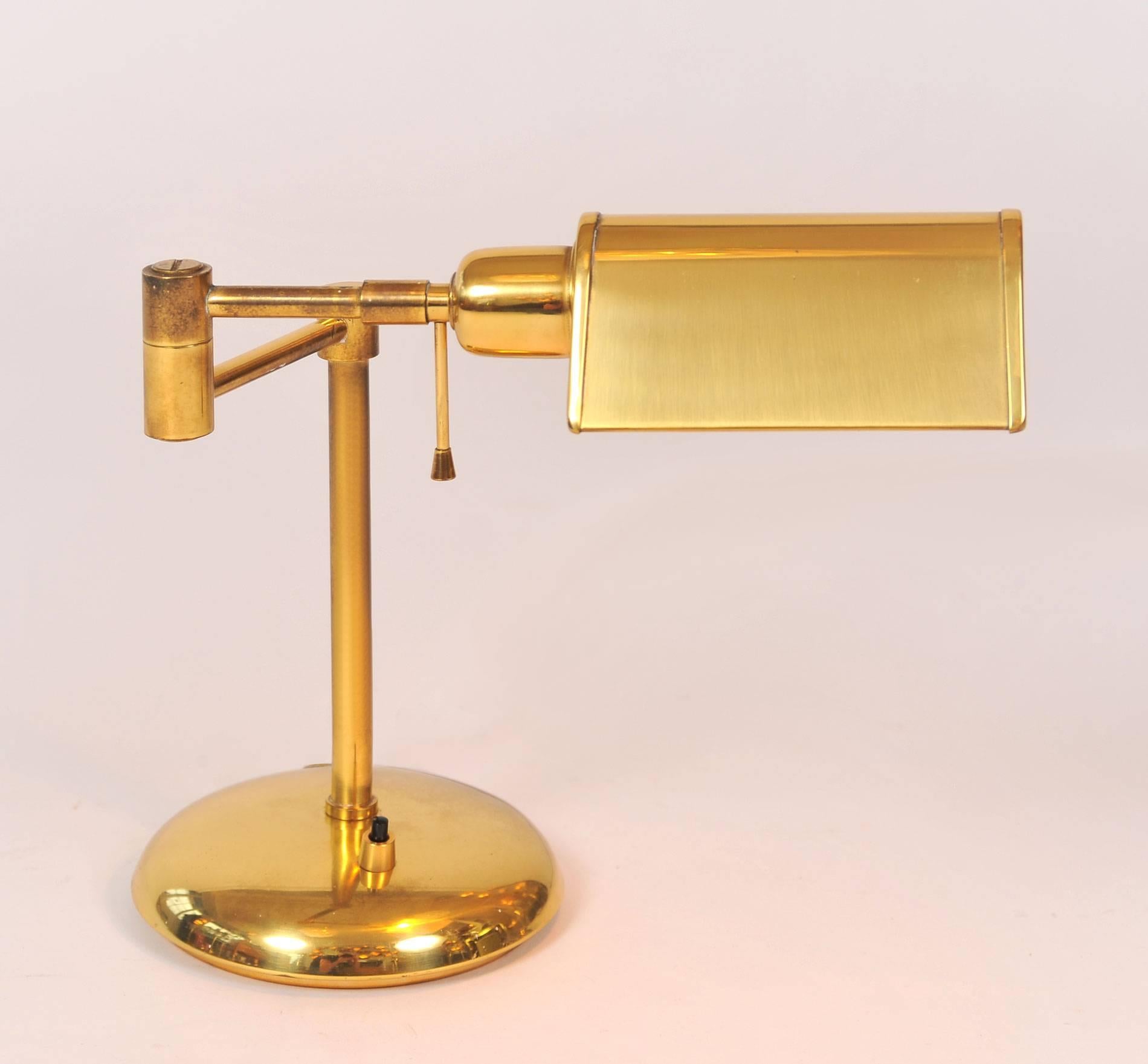 Mid-Century Modern Pair of 1950s Italian Brass Desk Lamps