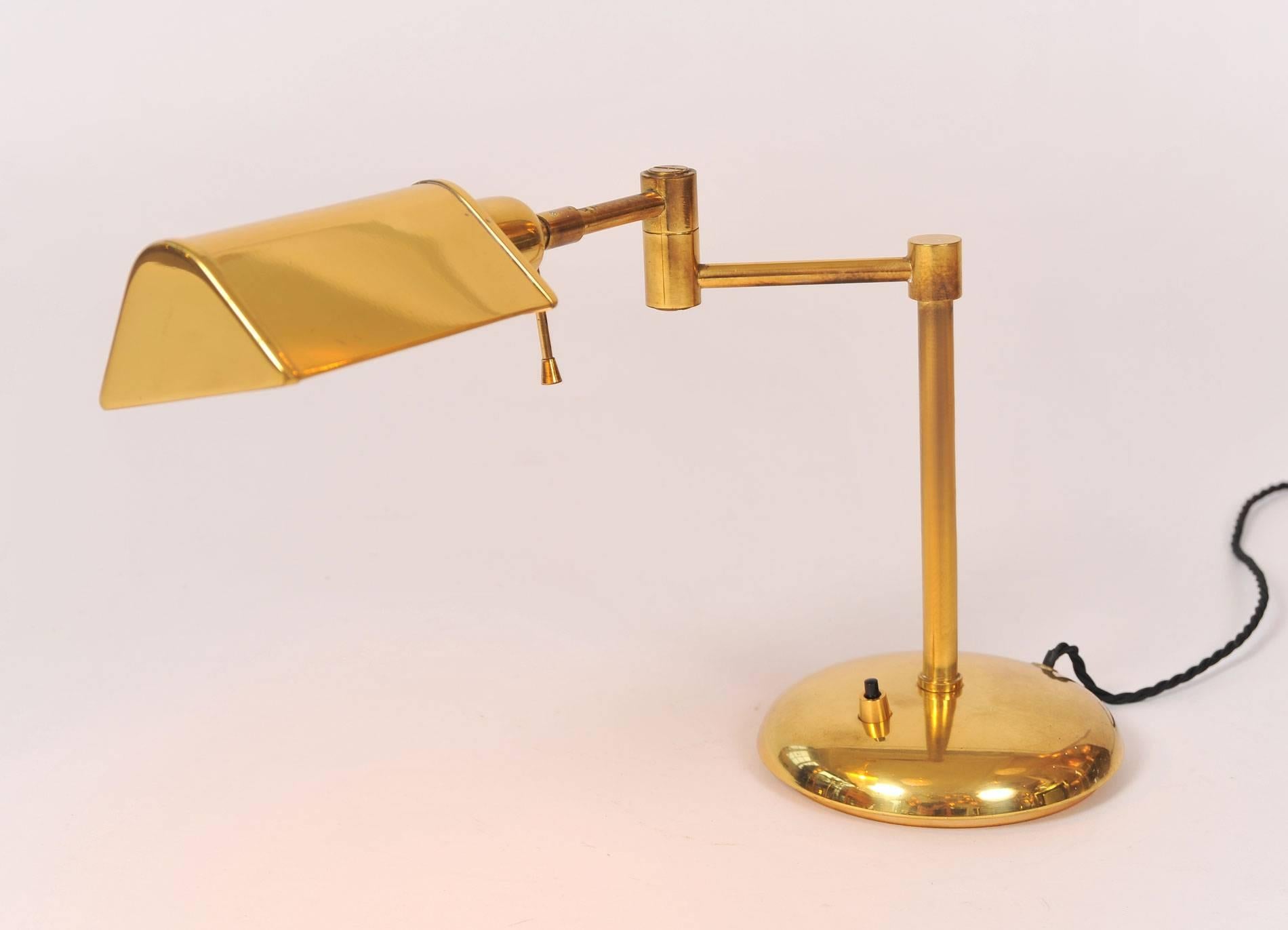 Mid-20th Century Pair of 1950s Italian Brass Desk Lamps