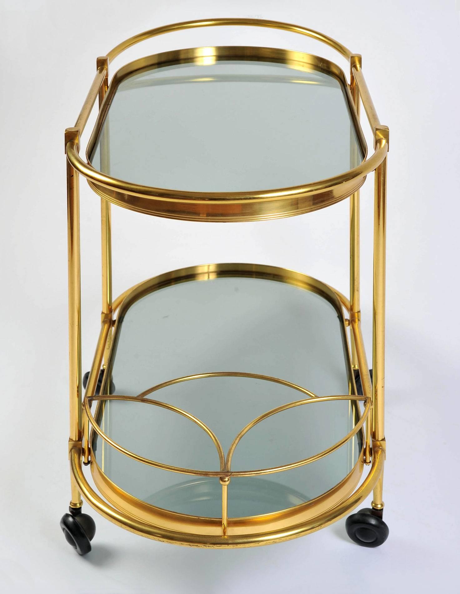 curved bar cart