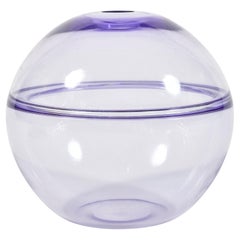 Vintage Italian Purple Lavender Murano signed Globe Vase, Italy. 1950s