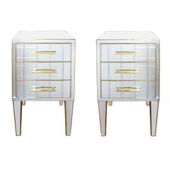 Pair of 1970s Mirrored Bedside Chests Pair of 1970s Mirrored Bedside Chests