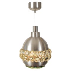 1960s aluminium, crystal and glass pendant by Pia Guidetti Crippa for Lumi, Itla