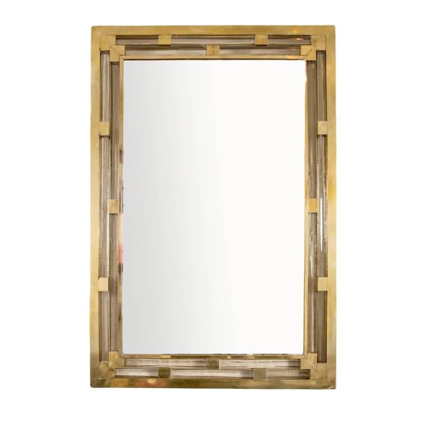 Modern Italian Brass Wall Mirror