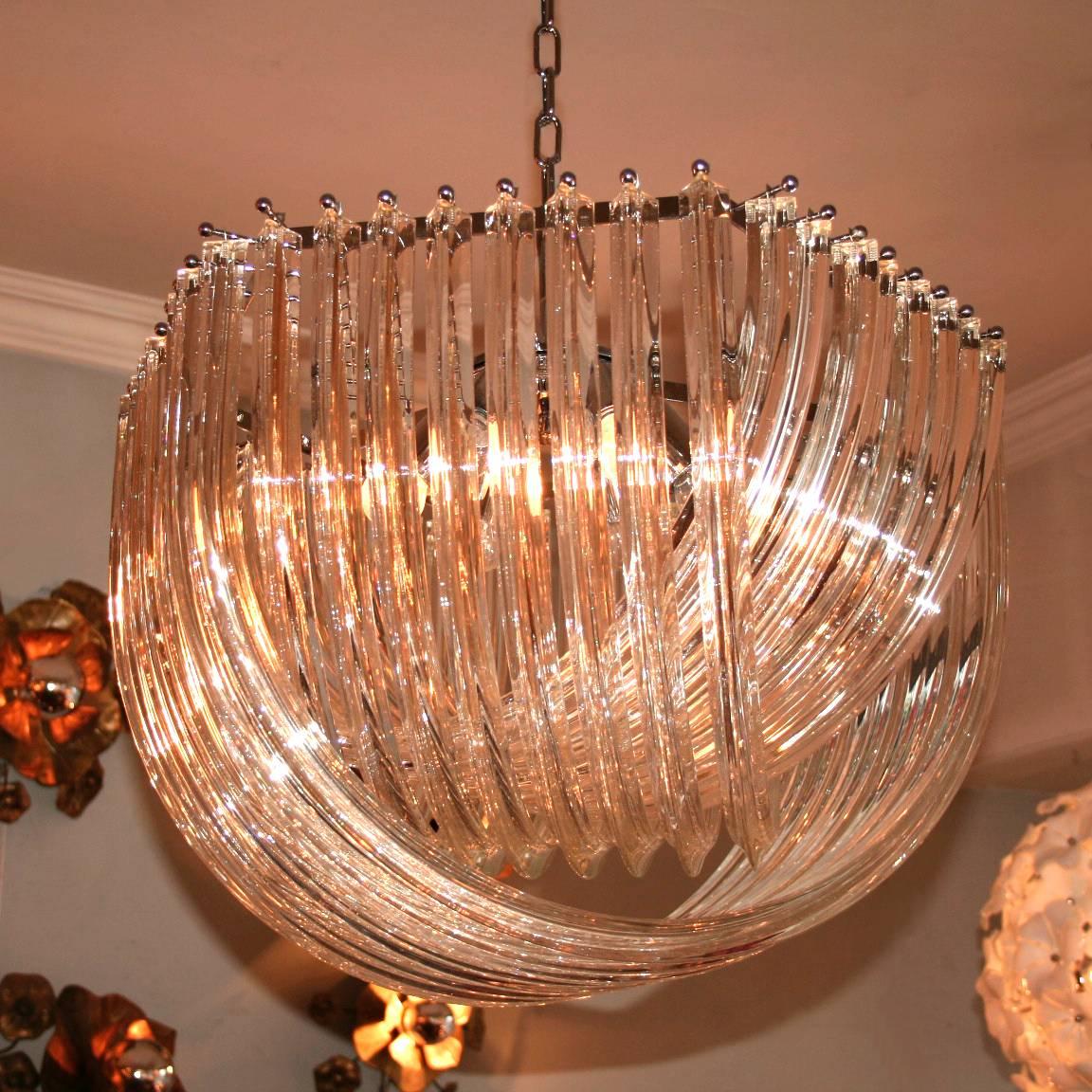 Italian Hommage to Deco: Contemporary 'Curve' Chandelier