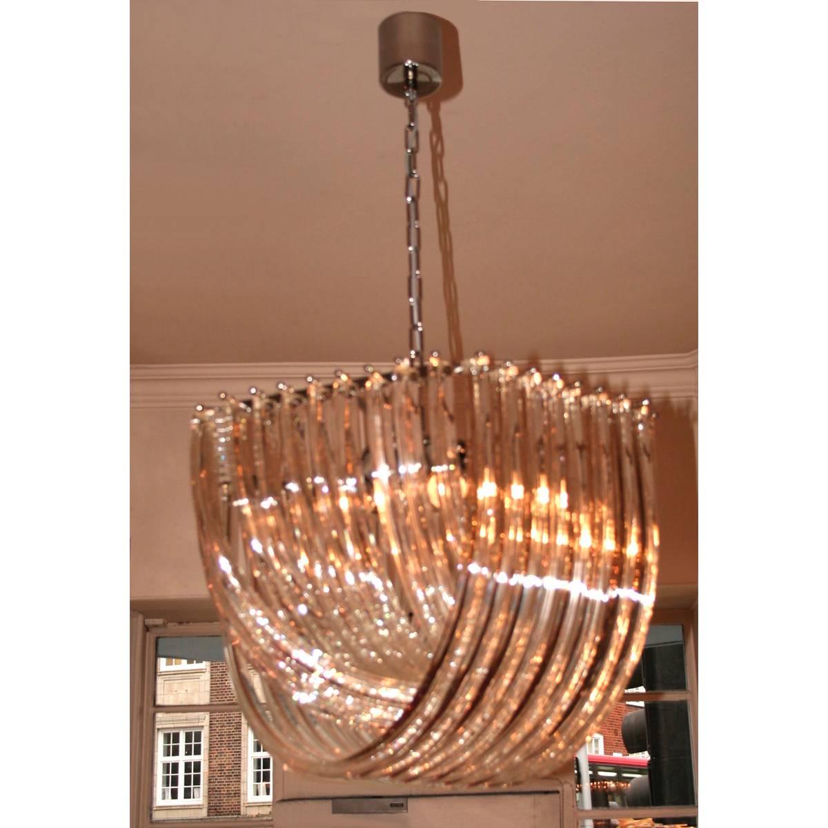 Crystal Hommage to Deco: Contemporary 'Curve' Chandelier