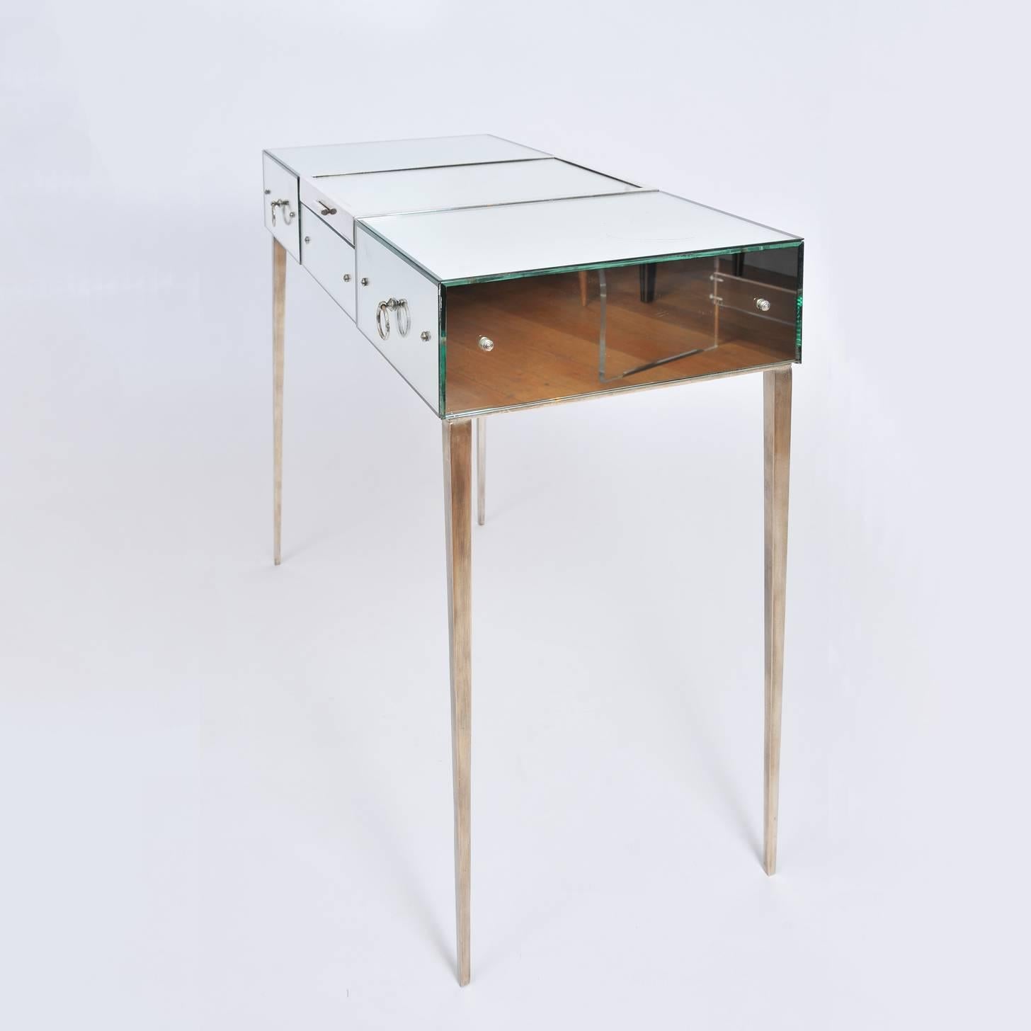 Mid-Century Modern Rare Mirrored Dressing Table by Jean Michel Frank for Comté, 1935–1936