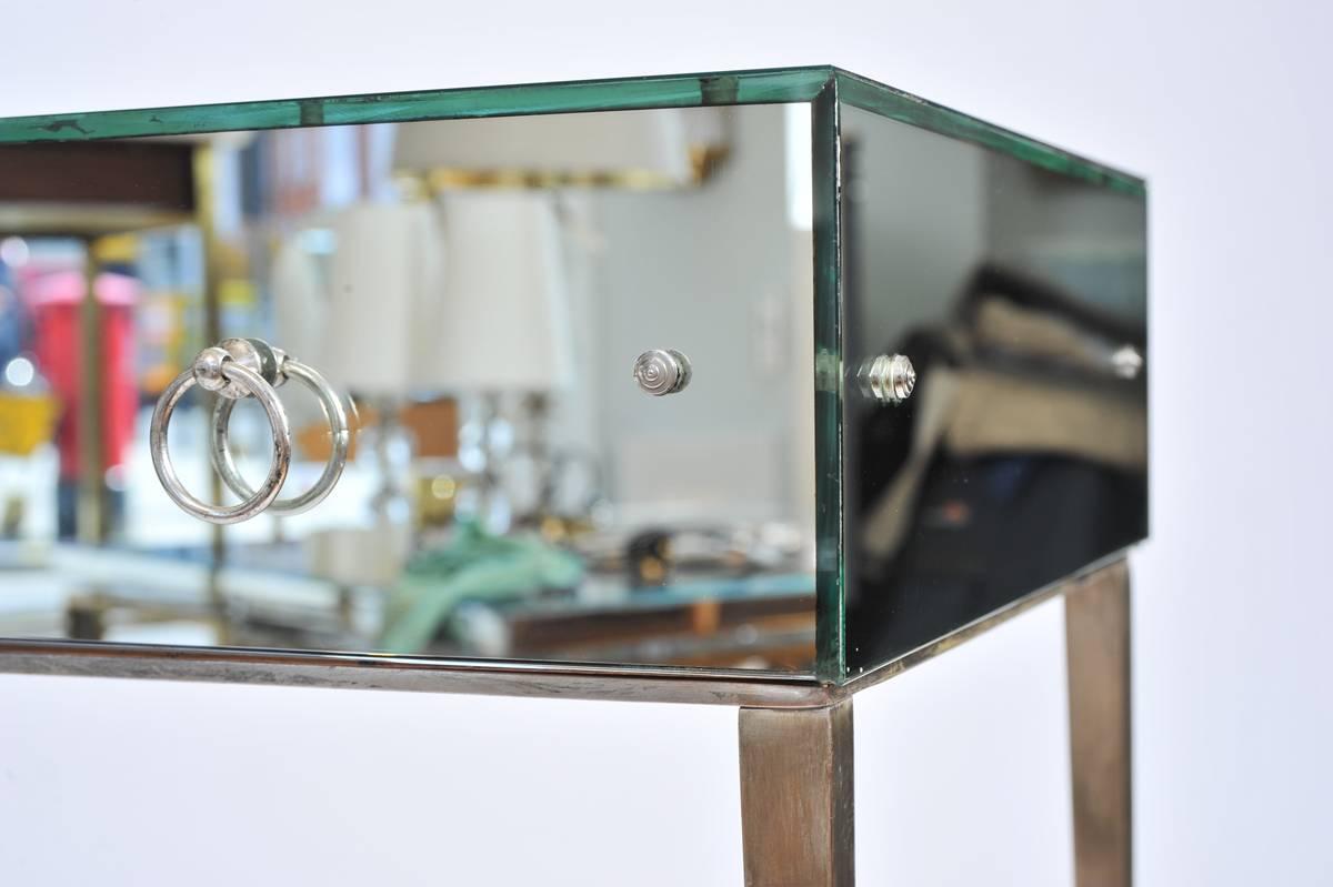 Metal Rare Mirrored Dressing Table by Jean Michel Frank for Comté, 1935–1936