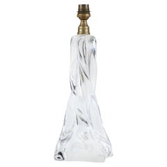 French Baccarat mid-century twisted crystal lamp signed 'Baccarat France'