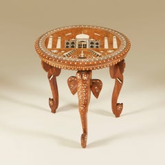 Mid-century Taj Mahal Anglo-Indian rosewood side table