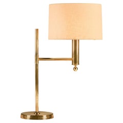 Grande lampada da tavolo svedese in ottone Bergboms degli anni '70