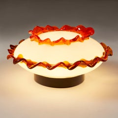 Large handblown 1960's Murano glass flower table lamp by Fratelli Toso