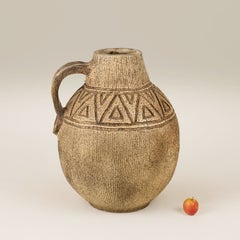Huge 1950s architectural French glazed Terracotta vase