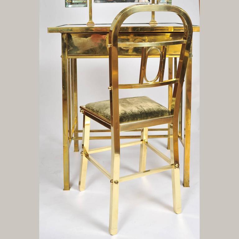 1950s Italian Brass Dressing-Table and Chair at 1stDibs | antique brass  dressing table, vintage brass vanity table, brass vanity table