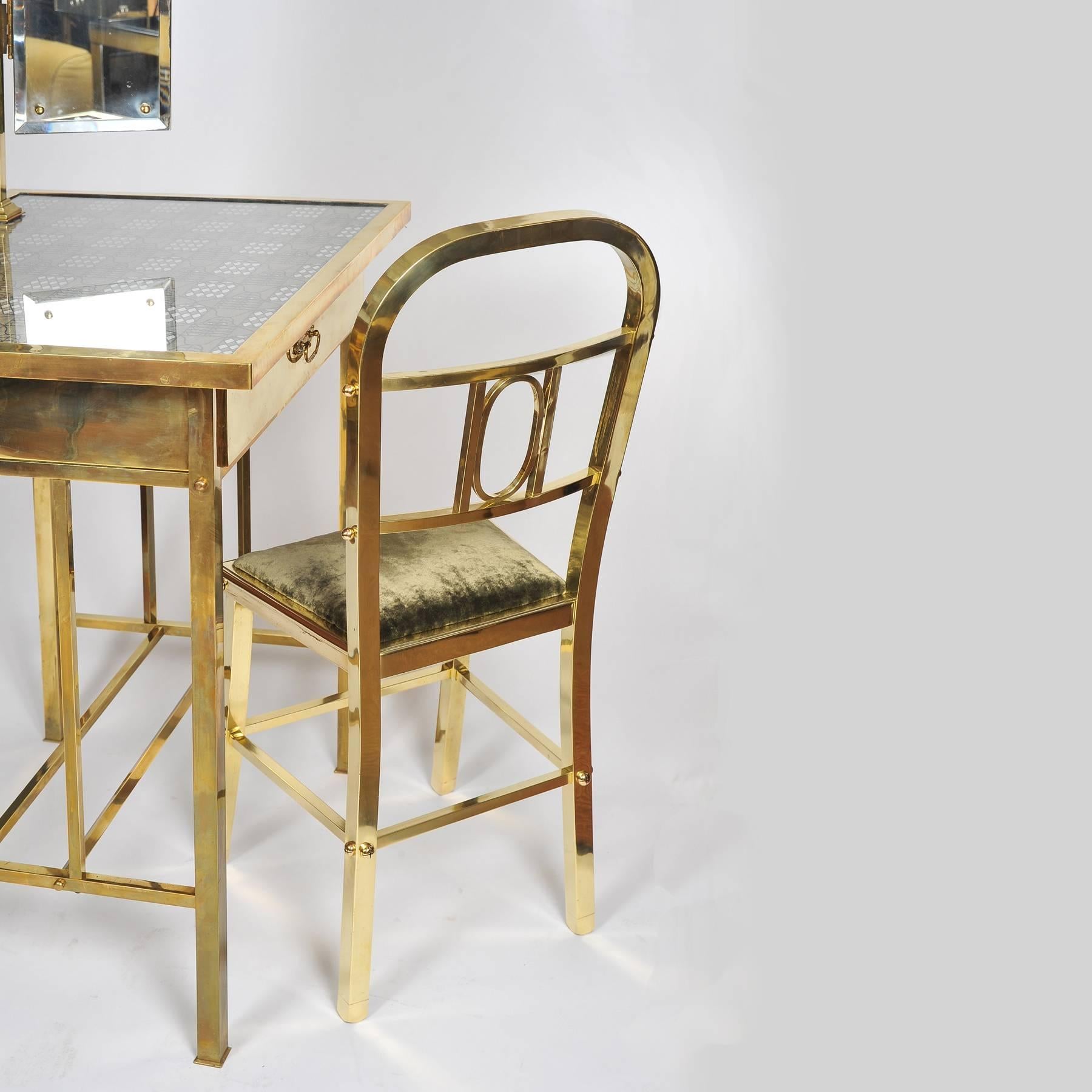 antique brass dressing table