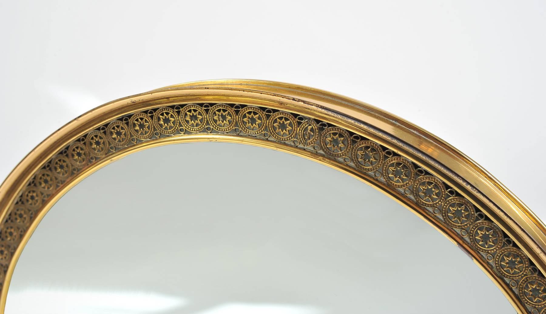Metal 1940s Italian Brass Table Mirror