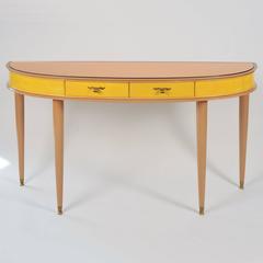 Unusual 1950s Italian Demilune Sideboard or Vanity-Table