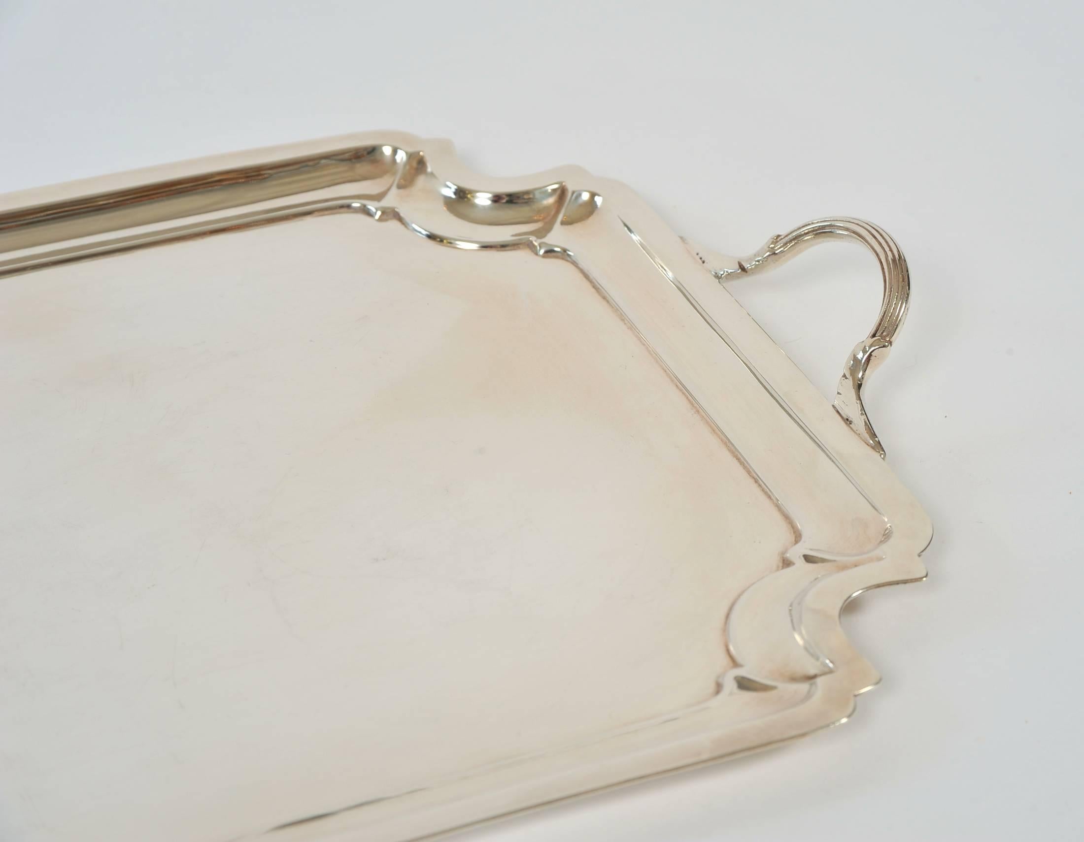 Mid-Century Modern 1920s Silver Rectangular Tray