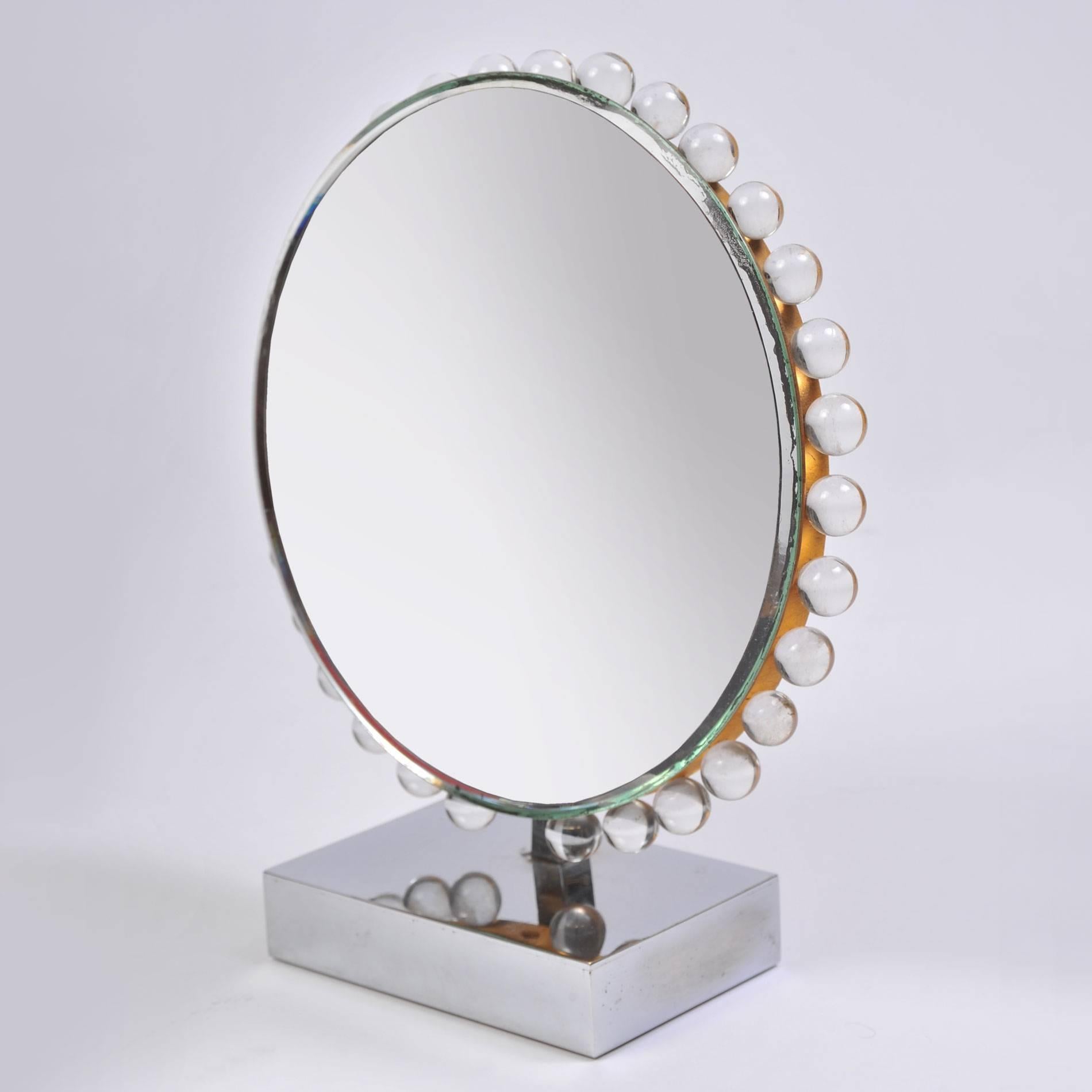 Mid-Century Modern Italian 1960s Glass Ball Dressing Table Mirror