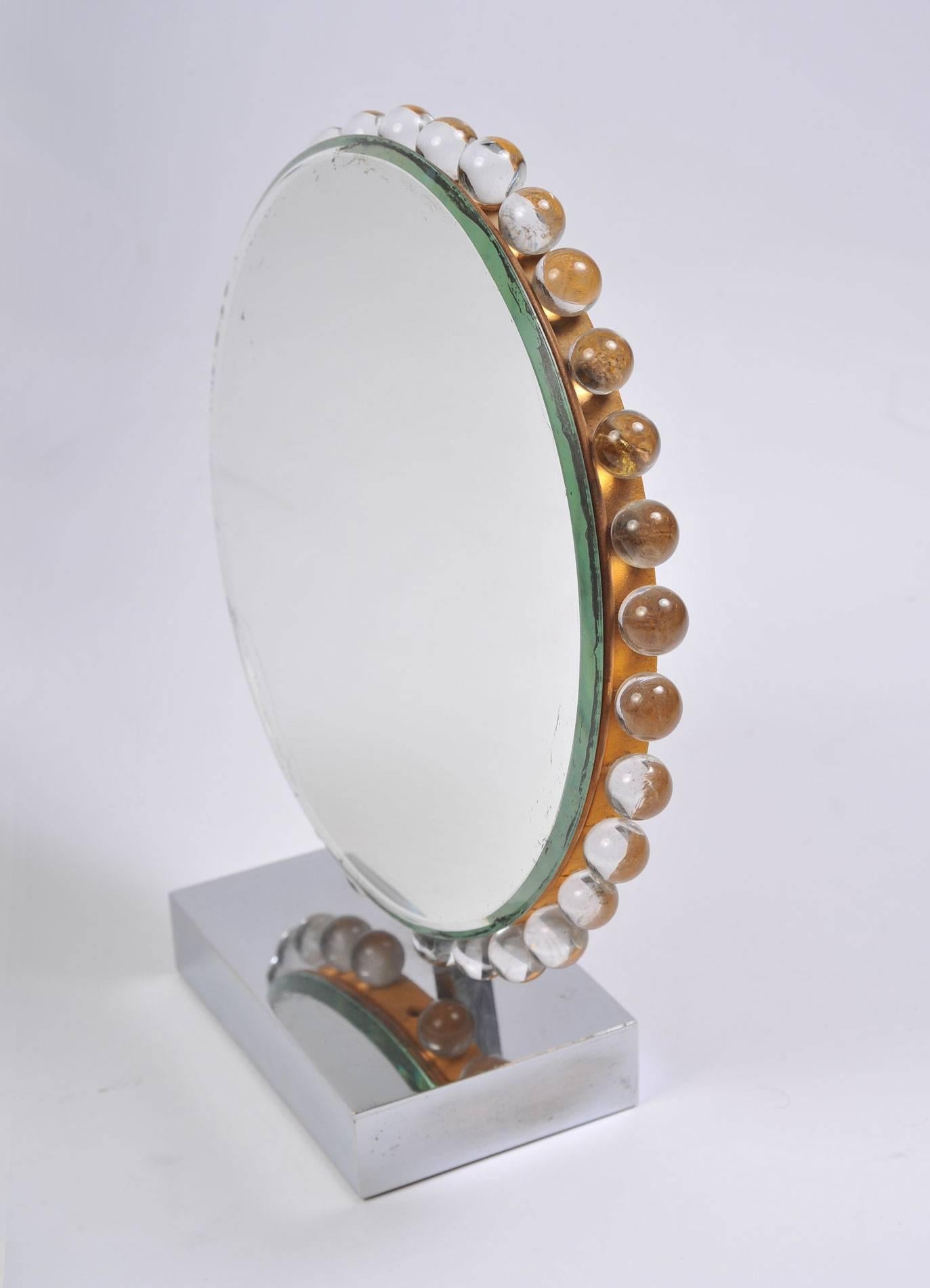 Italian 1960s Glass Ball Dressing Table Mirror In Excellent Condition In London, GB