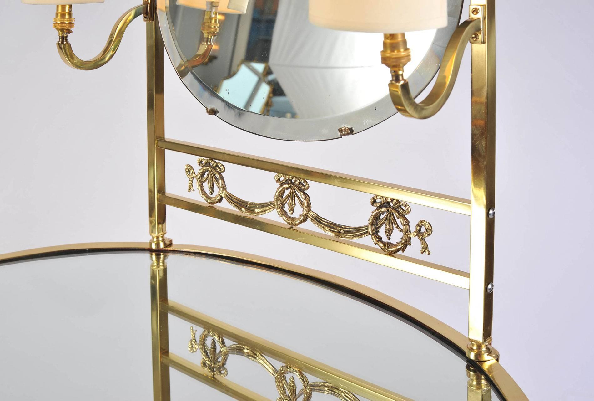 1950s Italian Brass Vanity or Dressing Table In Excellent Condition In London, GB