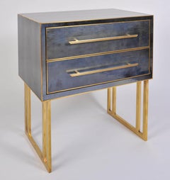 Italian 1970s Blue/Grey Bedside Tables or Nightstands