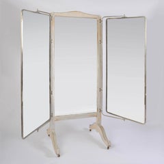 French, 1930s Free-Standing Triple Mirror